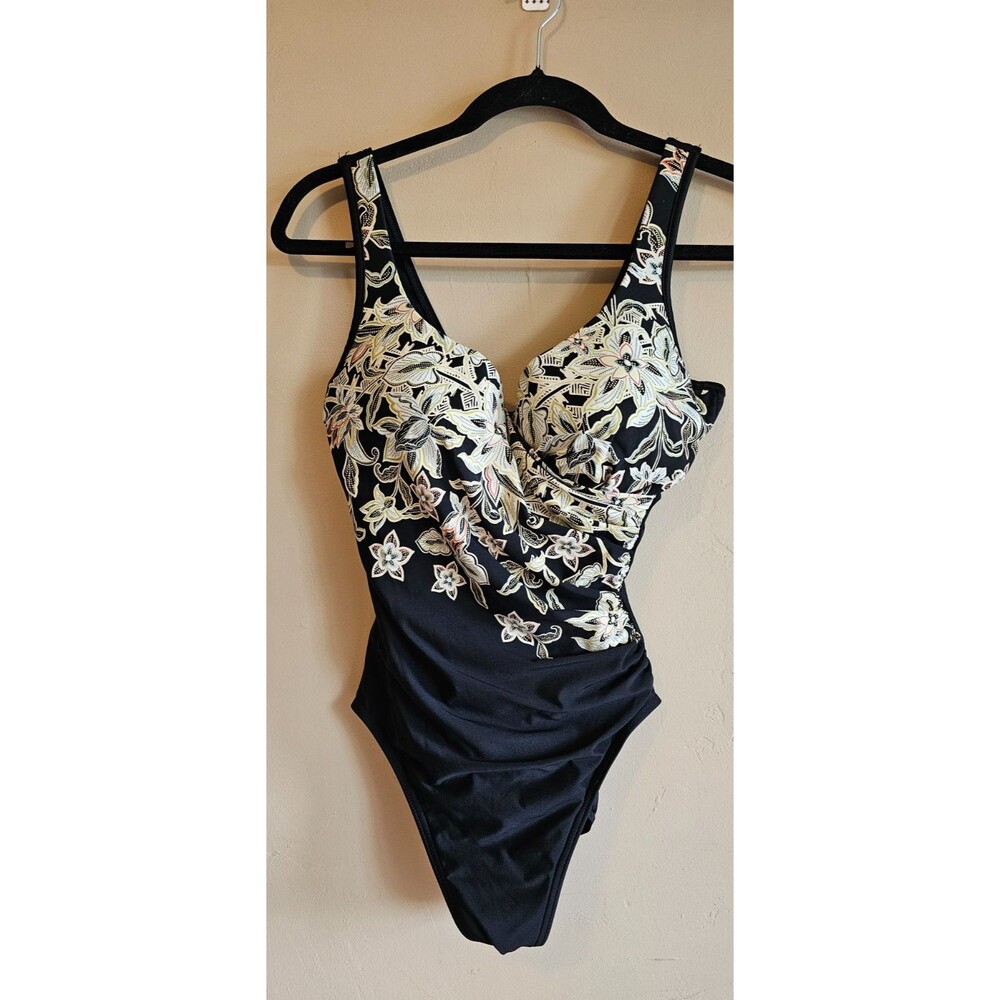 Miraclesuit "It's A Wrap" Swimsuit floral Bikini Tummy Control US 10
